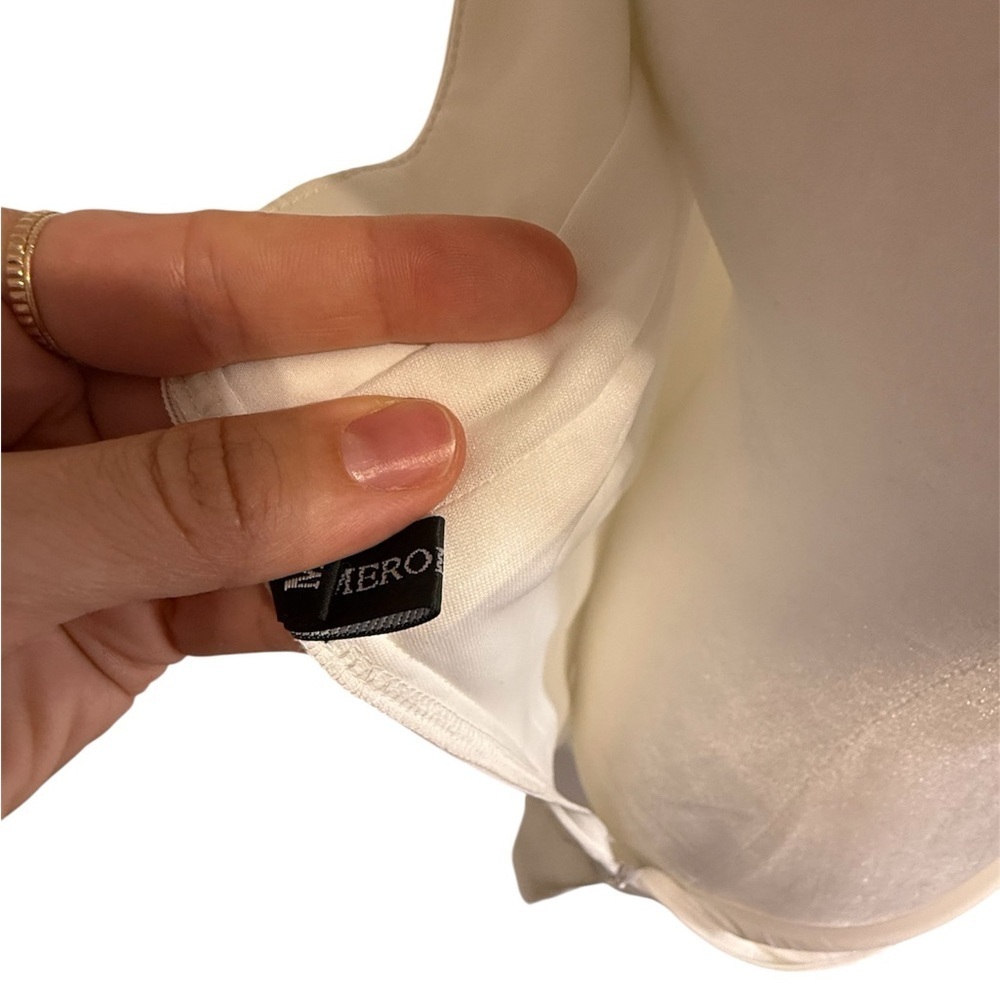 White Satin Strapless Maxi Dress - Picture 2 of 7